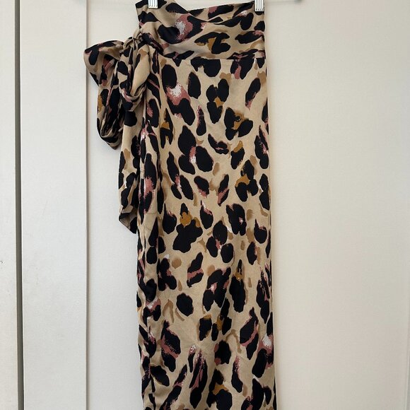 Never Fully Dressed Brown Leopard Jaspre Wrap Skirt - S - Picture 10 of 10